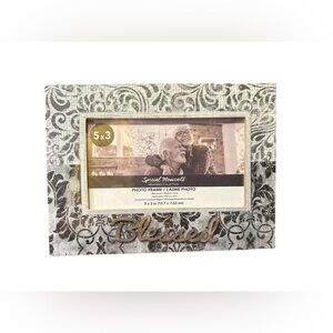 Blessed Photo Frame 5x3 | Silver Floral Decorative Frame